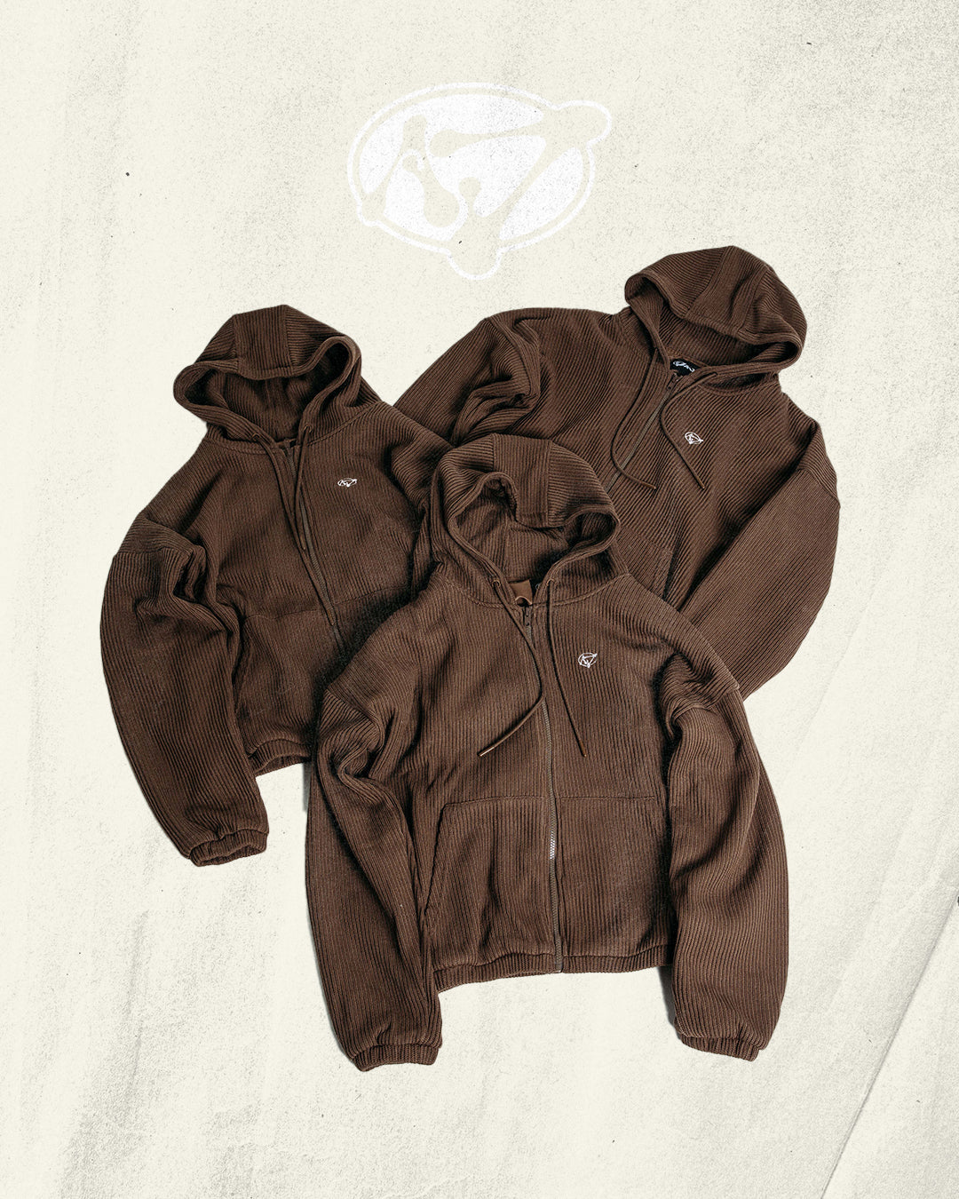 Cropped Zip Hoodie (Walnut)